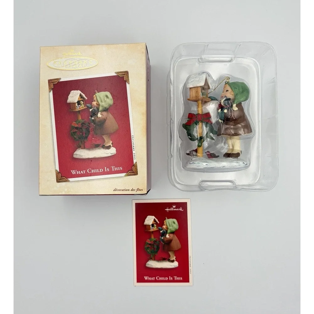Hallmark Keepsake Ornament What Child Is This Girl Kitten 2003 QXG8989 Vintage